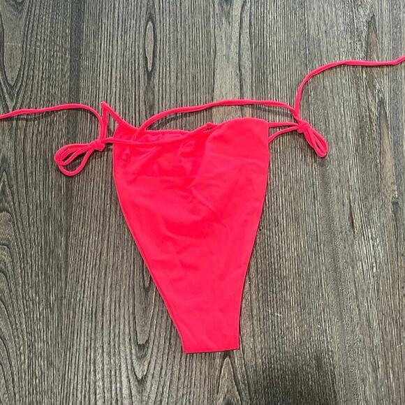 Jacque Designs Other - NWOT Jacque Designs Bathing Suit Bikini Bottom Tie Side Pull-On Red Size L